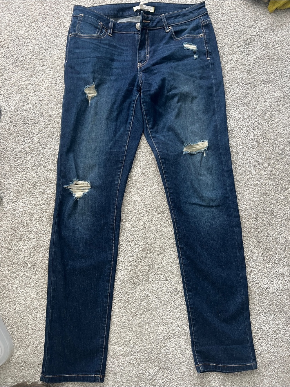 BCBG Distressed Dark Blue Slim Jeans